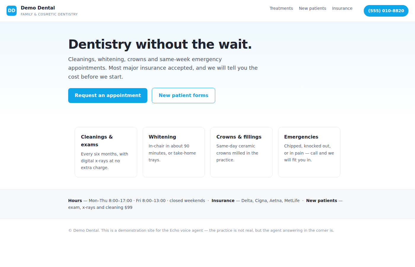 Demo Dental website